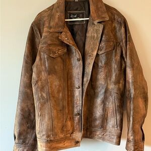 Real Leather Men's Distressed Brown Jacket